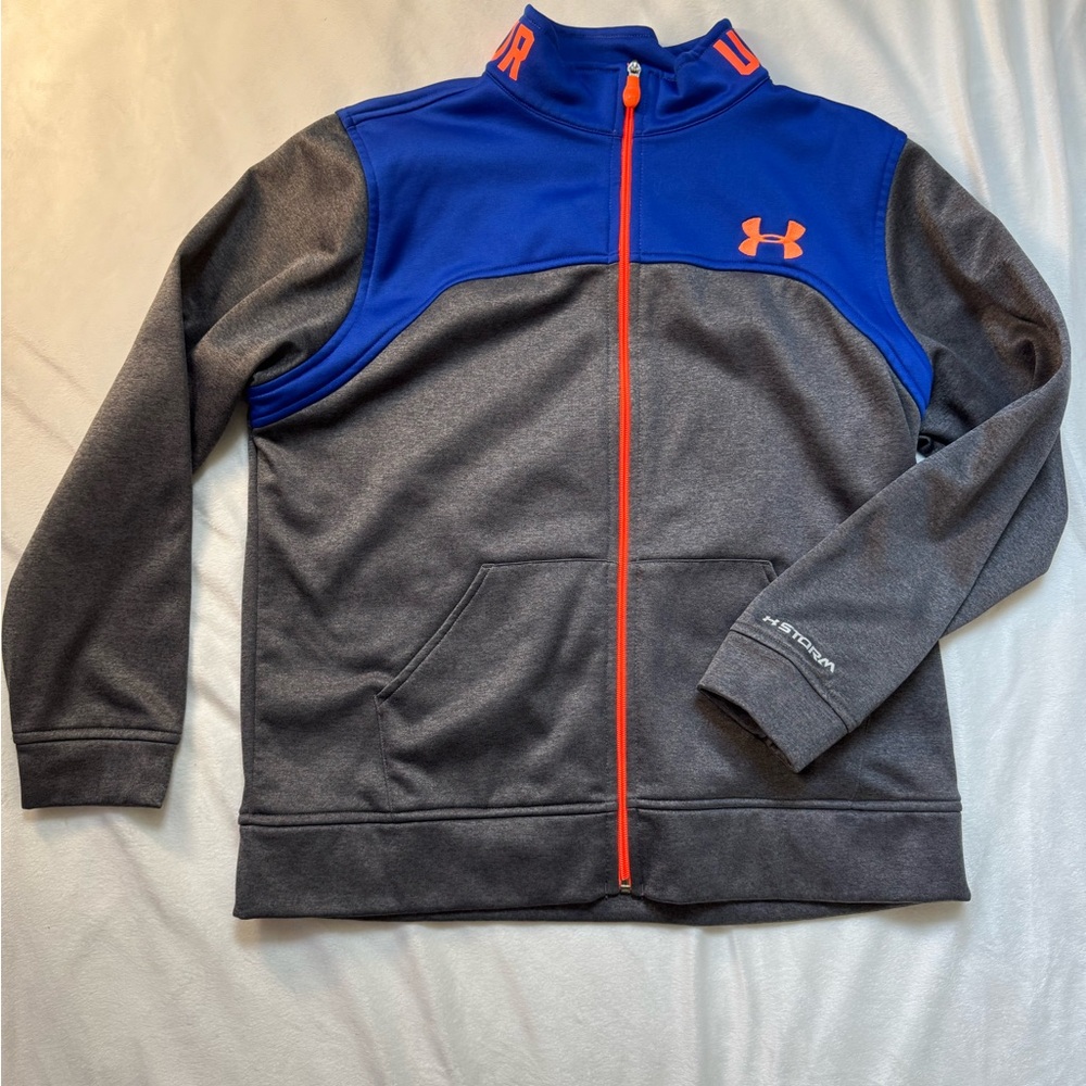 Under Armour Kids' Blue, Gray with Orange Jacket